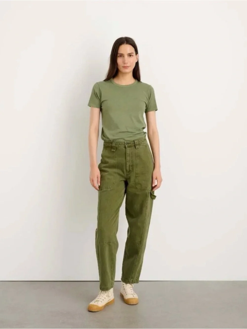 Alex Mill Pheobe Utility Cotton Cargo Pants Army Olive Green, size 30 - Picture 1 of 14